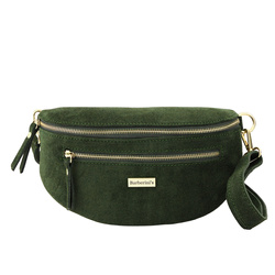 Zamszowa nerka damska Barberinis - Zielona ciemna