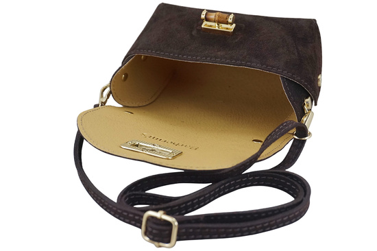 Mała torebka zamszowa wizytowa - Brązowa ciemna 