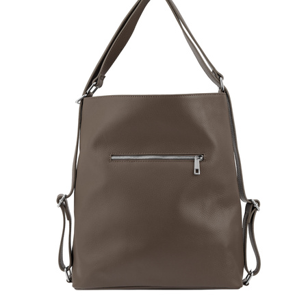 Torebka plecak z zamszem - Beżowa ciemna