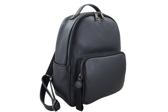 Elegancki plecak skórzany - Czarny 