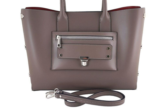 Torebka damska włoska - Barberini's - Szara ciemna 