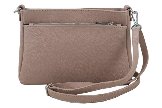 Wizytowa torebka damska skórzana - Różowa pudrowa