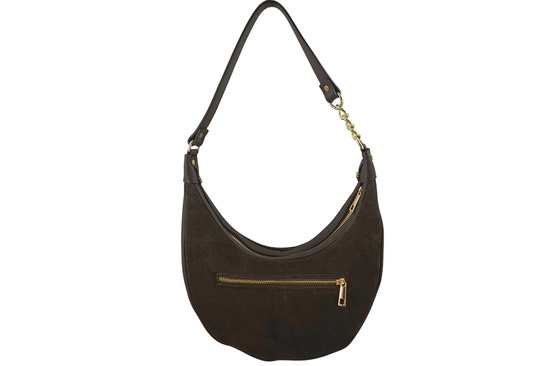 Stylowa torebka z zamszowym wykończeniem - Brązowa ciemna 