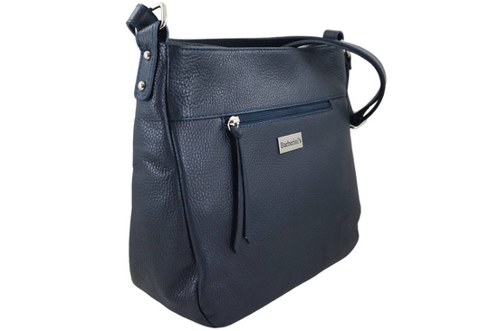 Torebka codzienna skórzana damska - Granatowa 