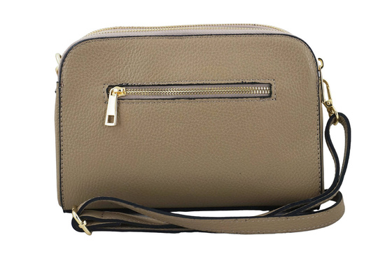 Listonoszka skórzana z kieszeniami - Beżowa 