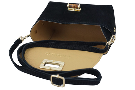 Mała torebka zamszowa wizytowa - Czarna 