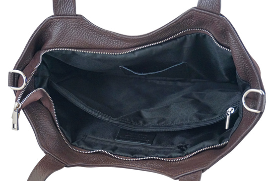 Torebka damska zamszowa typu worek - Brązowa ciemna 