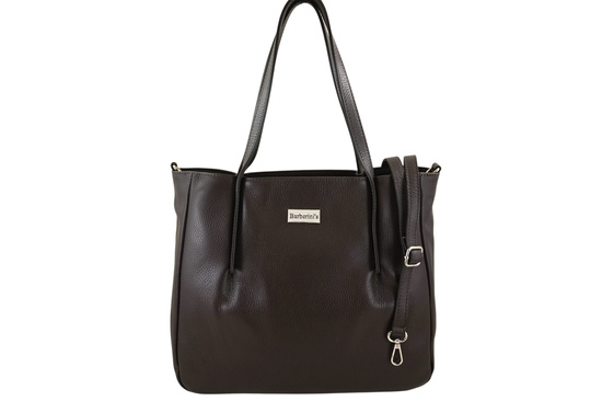 Shopperka damska skórzana Barberinis - Brązowa ciemna