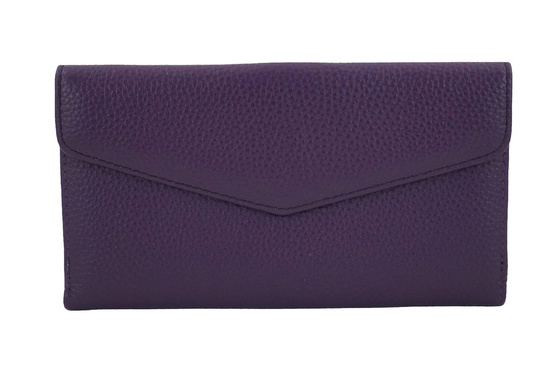 Duży portfel ze złotym zapięciem - Fioletowy