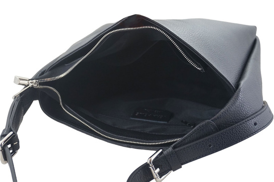 Klasyczna torebka skórzana na ramię - Czarna 