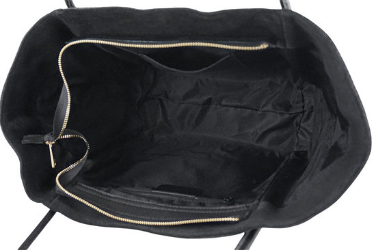 Barberinis - torebka duża zamszowa na ramię - Czarna 