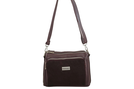 Codzienna torebka ze skóry naturalnej z zamszem - Bordowa