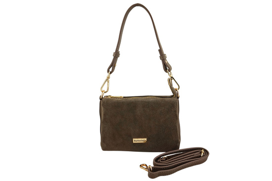 Zamszowa listonoszka damska Barberinis - Beżowa ciemna 