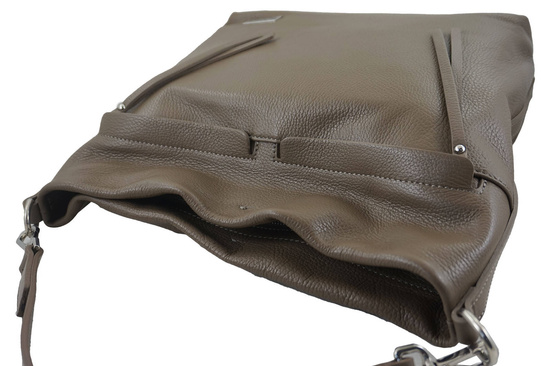 Miękka torebka worek na ramię - Beżowa ciemna