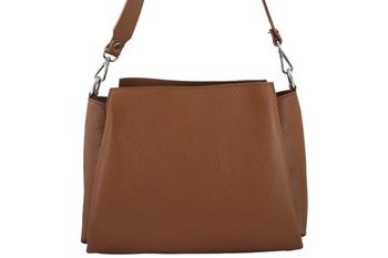 Torebka kuferek na szerokim pasku - Brązowa jasna