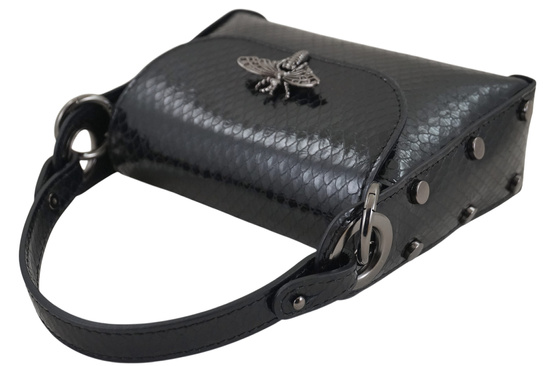 Lakierowana torebka wizytowa skórzana - Czarna