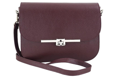 Wizytowa torebka listonoszka skórzana - Barberini's - Granatowa