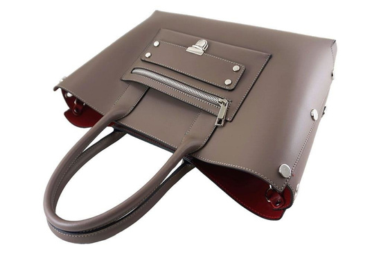 Torebka damska włoska - Barberini's - Szara ciemna 