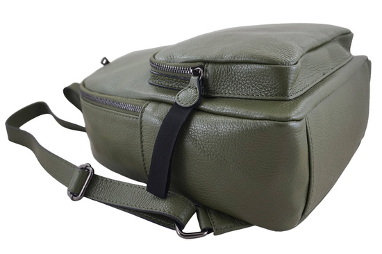 Elegancki plecak skórzany - Zielony 