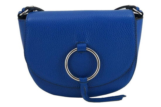 Damska skórzana listonoszka włoska - Szara ciemna 