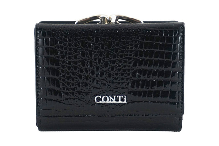 Mały portfel damski lakierowany - CROCO - Czerwony