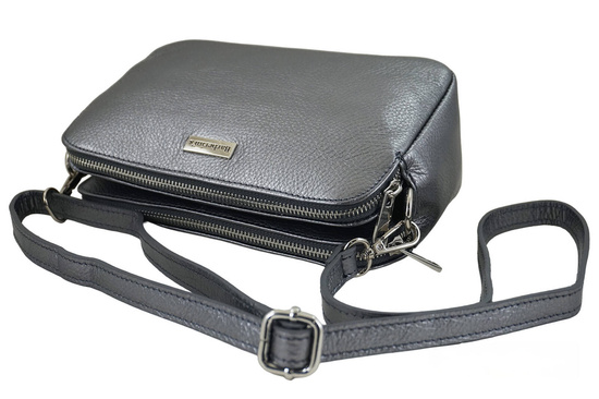 Damska torebka metalizowana - Srebrna ciemna 