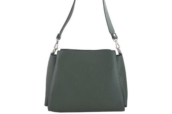 Torebka kuferek na szerokim pasku - Zielona ciemna