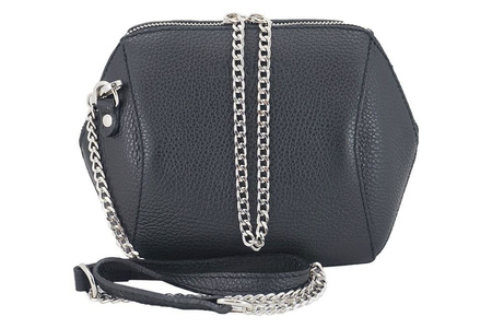 Torebka listonoszka na łańcuszku - Czarna