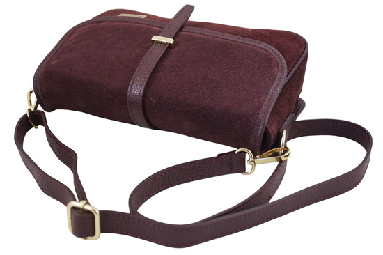 Zamszowa torebka damska Barberinis - Bordowa 