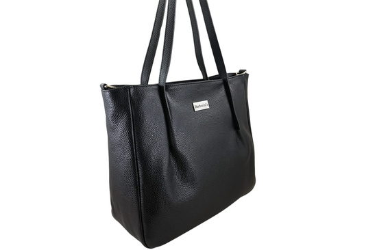 Shopperka damska skórzana Barberinis - Czarna 