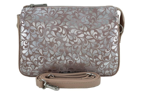 Torebka na ramię - listonoszka - Różowa pudrowa