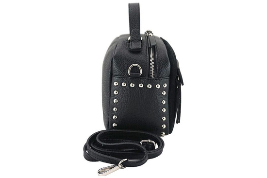 Barberini's - modna listonoszka z nitami - Szara ciemna 