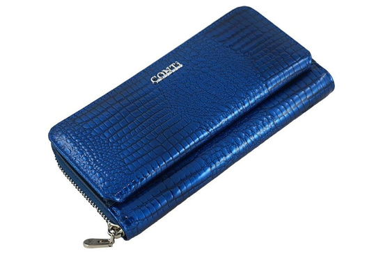 CONTI - elegancki portfel damski - Czarny 