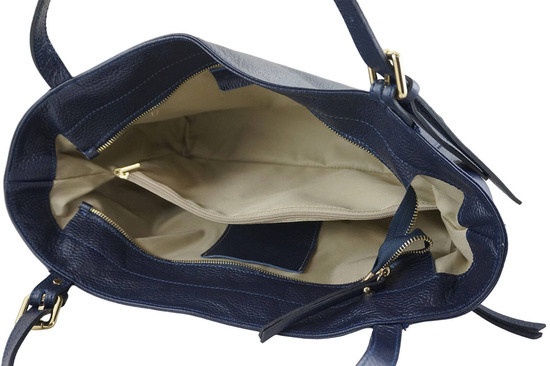 Modna shopperka damska na ramię - Granatowa 