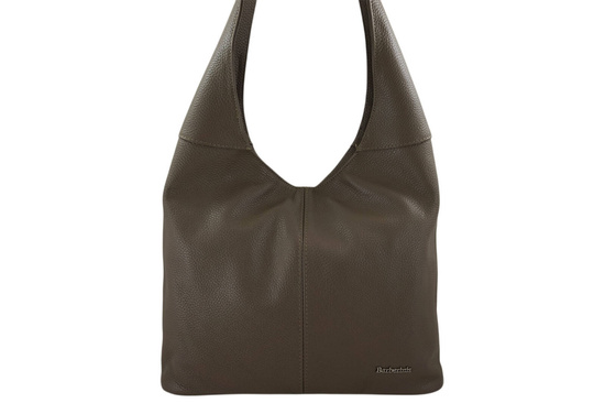 Modna torebka worek na szerokim uchwycie - Beżowa ciemna 