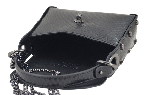 Lakierowana torebka wizytowa skórzana - Czarna