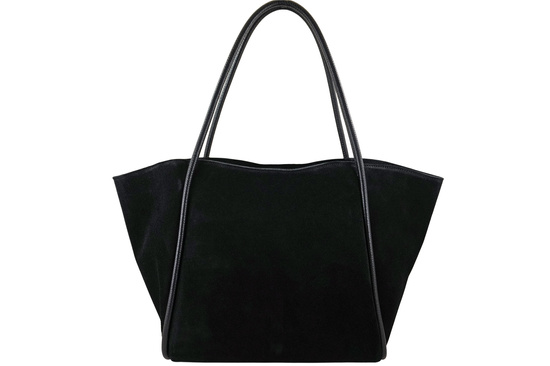 Barberinis - torebka duża zamszowa na ramię - Czarna 