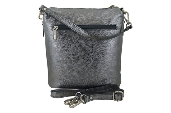 Listonoszka metalizowana na ramię skórzana - Złota