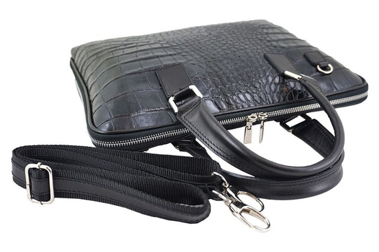 Torba na laptopa damska skórzana Barberinis - Czarna 