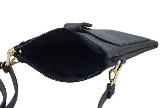 Torebka skórzana / etui na telefon - Czarne