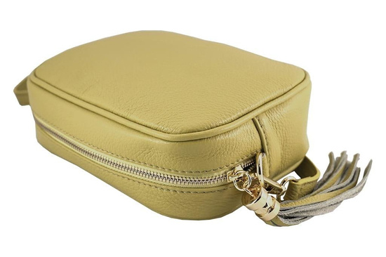 Modna listonoszka skórzana damska - Szara jasna