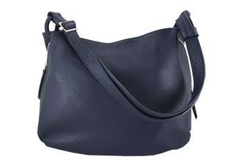 Torebka skórzana worek damska - Granatowa