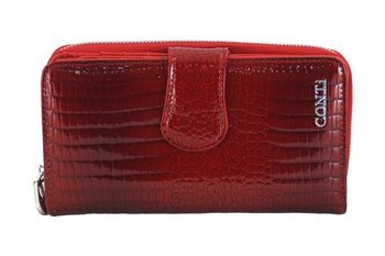 Portfel skórzany damski lakierowany - Czerwony
