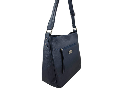 Torebka codzienna skórzana damska - Granatowa 