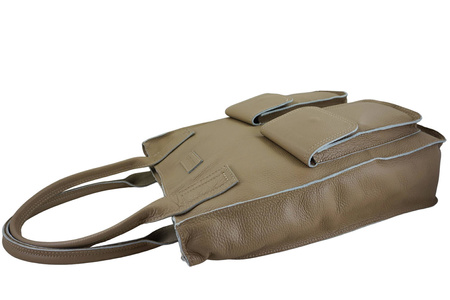 Torba shopper bag do pracy - beżowa