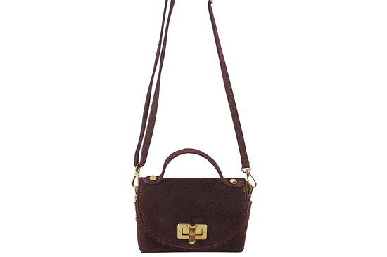 Mała torebka zamszowa wizytowa - Bordowa 