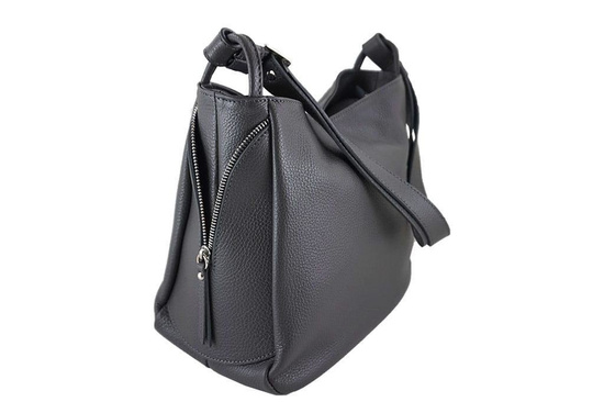 Torebka skórzana worek damska - Granatowa 