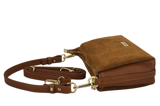 Zamszowa listonoszka damska Barberinis - Brązowa jasna 