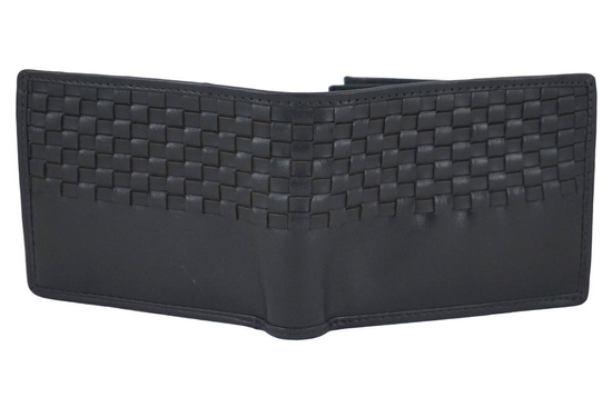 Stylowy portfel męski skórzany - Czarny