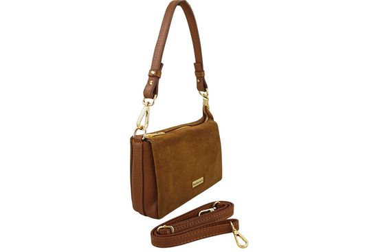 Zamszowa listonoszka damska Barberinis - Brązowa jasna 